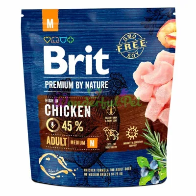 Сухой корм Brit Premium Adult M 1 кг