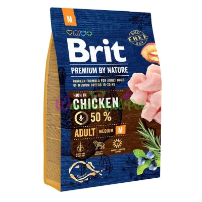 Сухой корм Brit Premium Adult M 3 кг