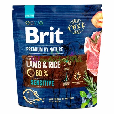 Brit Premium Sensitive Lamb Rice Dry Dog Food 1 kg