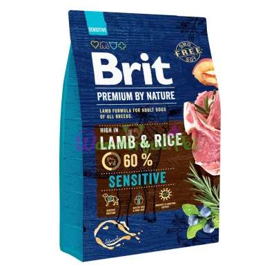 Brit Premium Sensitive Lamb Rice Dry Dog Food 3 kg