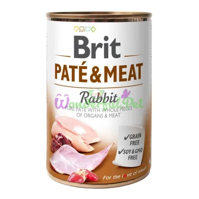Brit Dog Pate Meat Rabbit Wet Food 400 g
