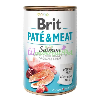 Brit Dog Pate Meat Salmon Wet Food 400 g