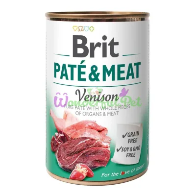Brit Dog Pate Meat Venison Wet Food 400 g