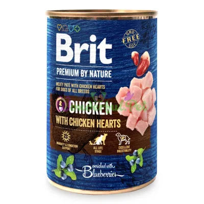 Brit Premium By Nature Chicken Hearts Wet Food 800 g