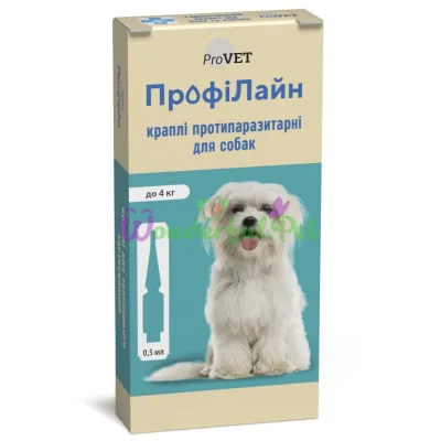 ProVET ProfiLine Spot-On for Dogs up to 4 kg, 4 pipettes