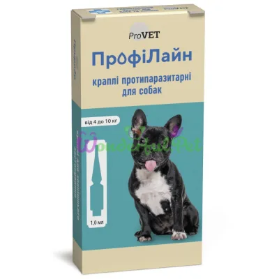 Капли на холку для собак ProVET ПрофиЛайн от 4 до 10 кг, 4 пипетки