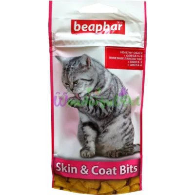 Лакомство для котов Beaphar Skin Coat Bits для кожи и шерсти 35 г