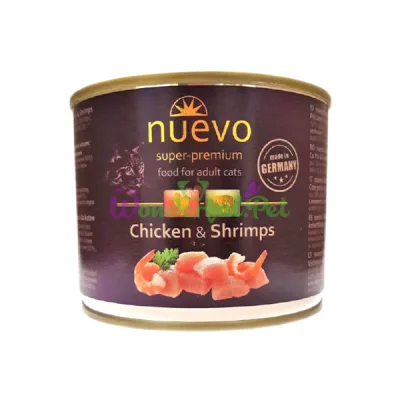 NUEVO Cat Adult Chicken Shrimps Canned Food 200 g