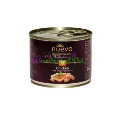 Консерва NUEVO Cat Kitten Chicken Rice Salmon oil 200 г