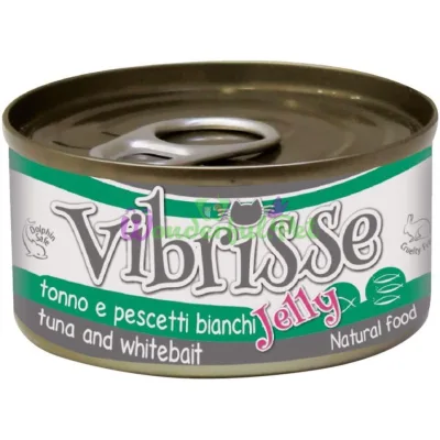 Влажный корм для кошек VIBRISSE JELLY тунец корюшка в желе 70 г