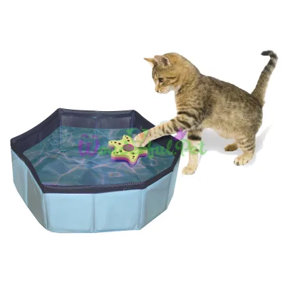 Бассейн для кота CROCI PISCINA, +2 игрушки, надувной, винил, 30x10 см лето