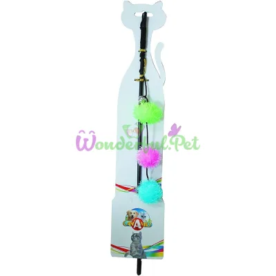 Игрушка для кошек. CROCI STICK дразнилка с бумбонами, 46 см