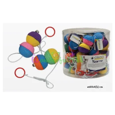 Игрушка для кот. CROCI Мячики-зефир на резинке, 8 см