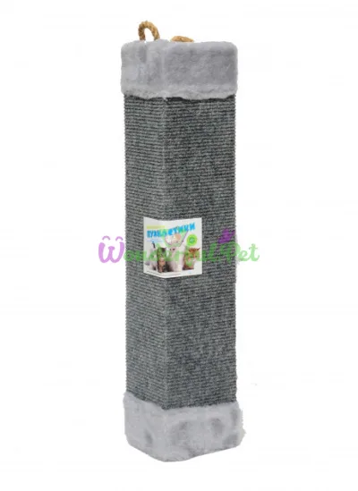 Pushystyk Corner Cat Scratcher Jute Grey 50x10x10 cm
