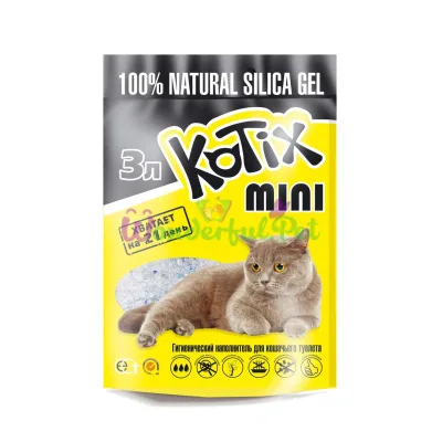 Силикагелевый наполнитель KOTIX Cat Litter Silica gel Mini 3 л