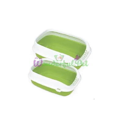Туалет для кошек с рамкой BETA PLUS MINI GREEN 43x31x16 см