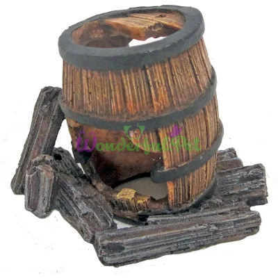 Декорация керамична Бочка деревяна, 8,7x6x6,5см 2шт уп
