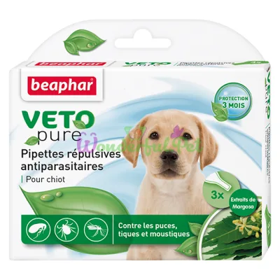 БІО Краплі від бліх і кліщів Beaphar Veto Pure для цуценят (упаковка 3 шт)