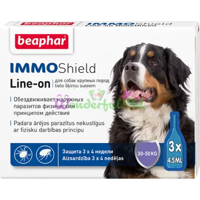 Краплі від бліх і кліщів Beaphar IMMO Shield для собак 30-50 кг, ціна за упаковку 3 шт