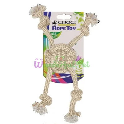 Игрушка для собак CROCI ECO канат грейфер мяч с веревками, котон+сезаль, 7,5х32 см