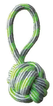 CROCI PASTEL Cotton Rope Ball with Handle for Dogs, Green, 20 cm