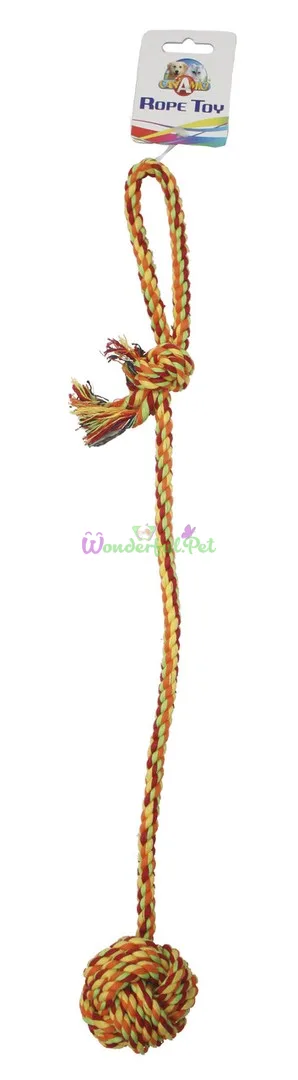 CROCI Knotted Rope Ball with Long Handle for Dogs, 56 cm