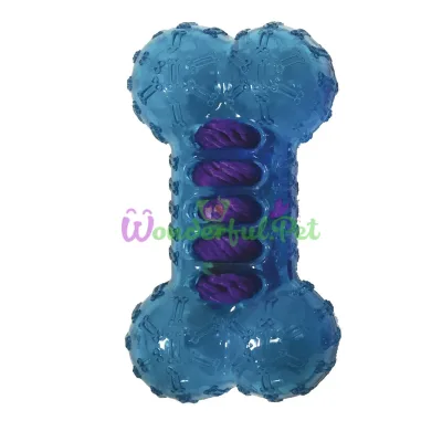 Игрушка для собак CROCI Кость с канатом, силикон, 14х8 см