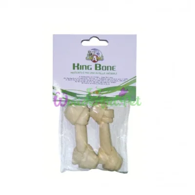Кость жилованая узловая King Bone Knotted white, 7,5 см