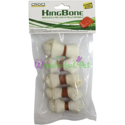 Кость жилованая узловая KingBone Salmon, с лососем, 5 см