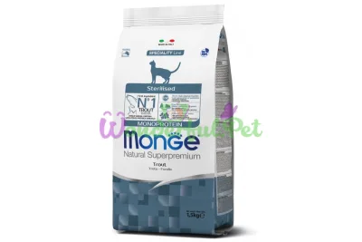 MONGE CAT Sterilized Trout Dry Food 1.5 kg