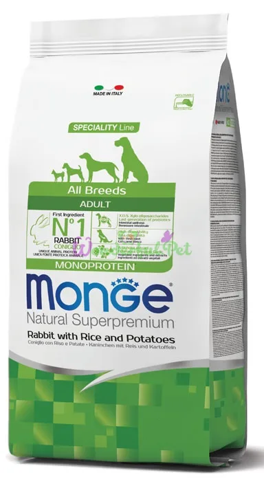 Сухий корм MONGE DOG All breeds Adult Rabbit Rice 15 кг