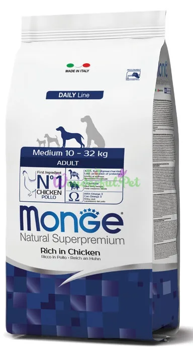 MONGE DOG Medium Adult Chicken Rice Dry Food 15 kg