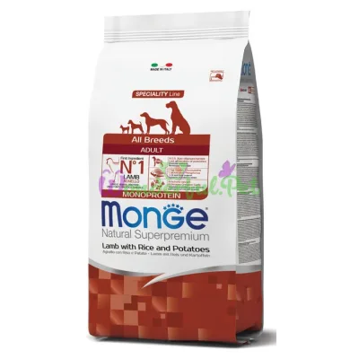 Сухий корм MONGE DOG All breeds Adult Lamb Rice 15 кг