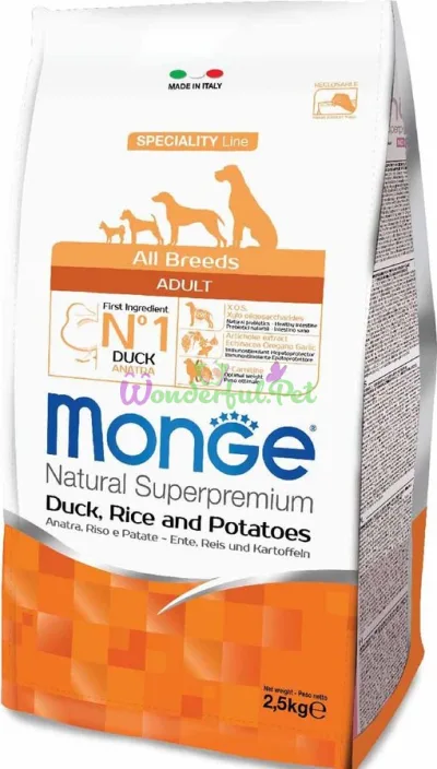 Сухий корм MONGE DOG All breeds Adult Duck Rice 2.5 кг