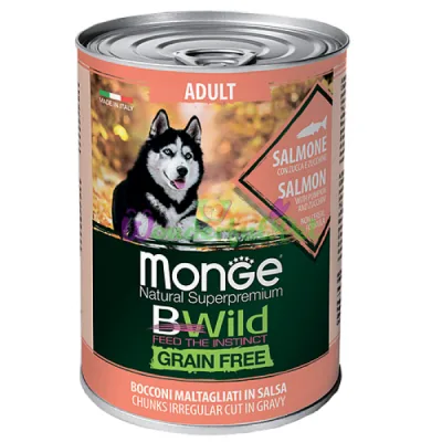 Беззерновая консерва MONGE DOG WET BWILD Adult Salmon 400 г