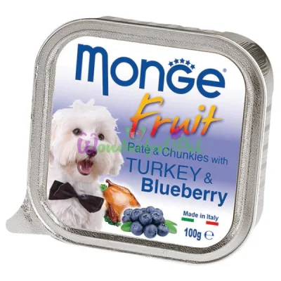 Паштет MONGE DOG FRUIT Turkey Blueberry 100 г