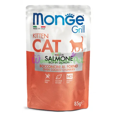 MONGE CAT GRILL Kitten Salmon Wet Food 85 g