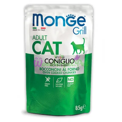 MONGE CAT GRILL Adult Rabbit Wet Food 85 g