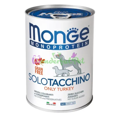 Монопротеиновый паштет MONGE DOG SOLO 100% Turkey 400 г