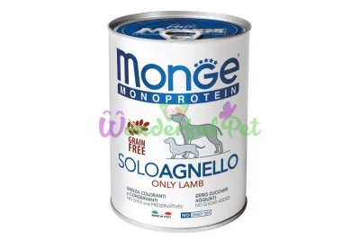 Монопротеїновий паштет MONGE DOG SOLO 100% Lamb 400 г