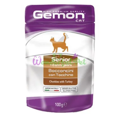 Влажный корм GEMON CAT WET Senior Turkey 100 г