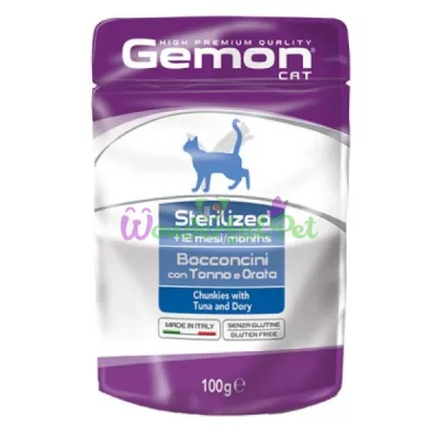 GEMON CAT WET Sterilised Tuna Dory Fish 100 g