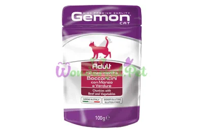 GEMON CAT WET Adult Beef Vegetables 100 g