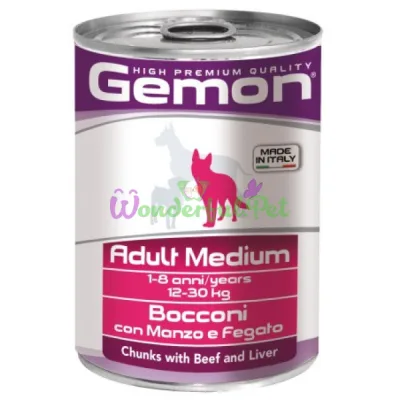 GEMON DOG WET Medium Adult Beef Liver 415 g