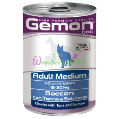 GEMON DOG WET Medium Adult Tuna Salmon 415 g