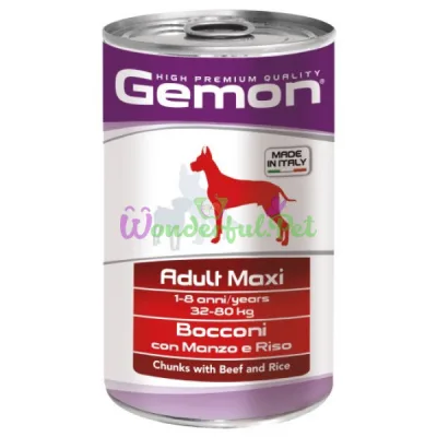Wet Dog Food GEMON DOG WET Maxi Adult Beef Rice 1.25 kg